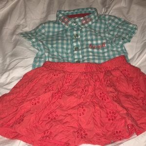 OshKosh 18 months Hey Ya’ll shirt and skirt set